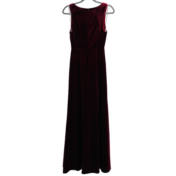 LULU'S S Stunning Luxury Wine Red Velvet Sleeveless Evening Maxi Dress NEW B46 - Picture 3 of 10